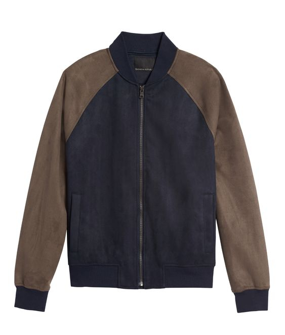 Vegan Suede Bomber Jacket Banana Republic