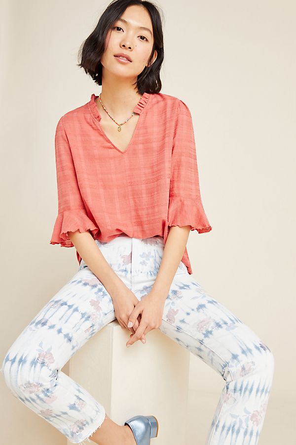 Anthropologie Tandy Ruffled Top