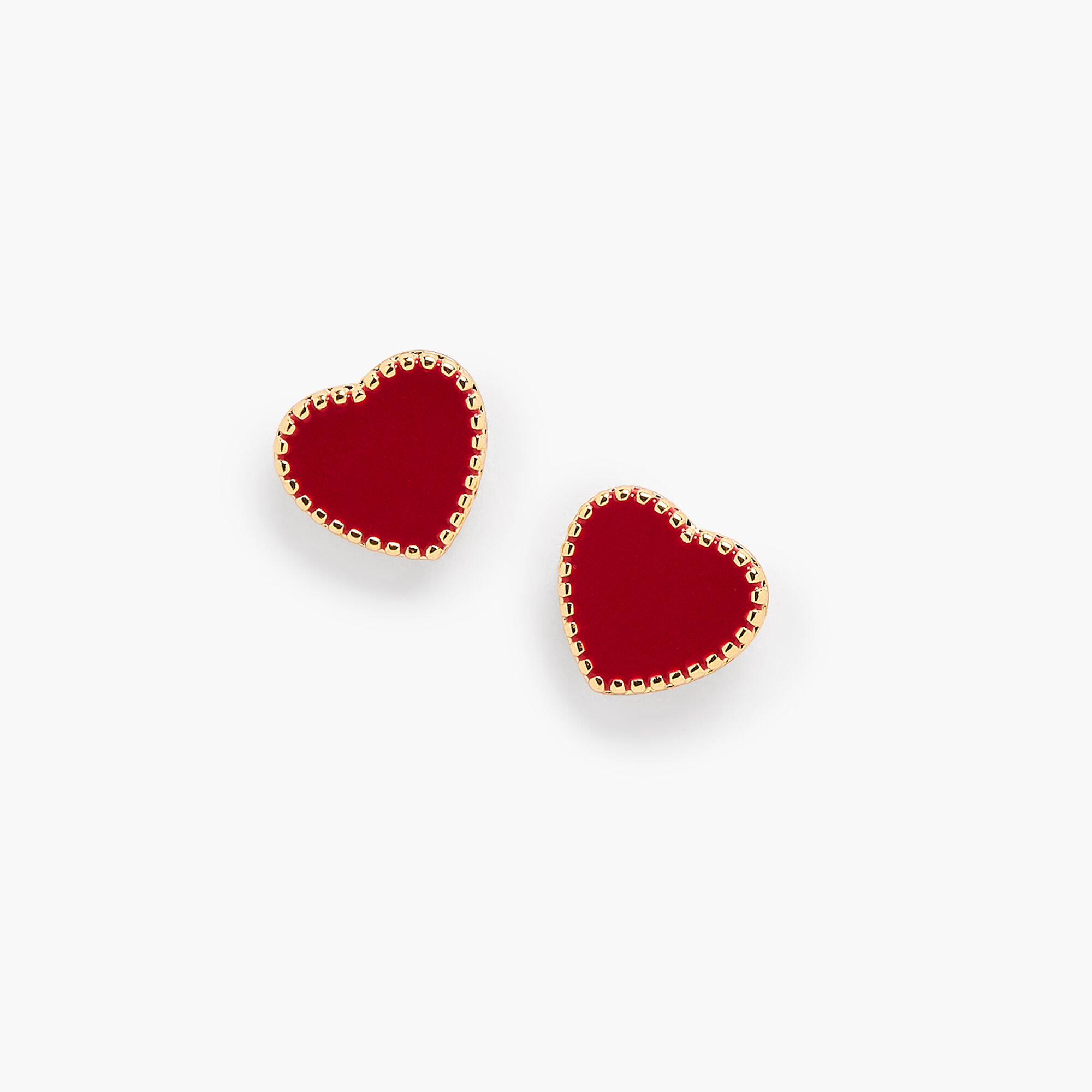 Gold Trim Heart Earrings