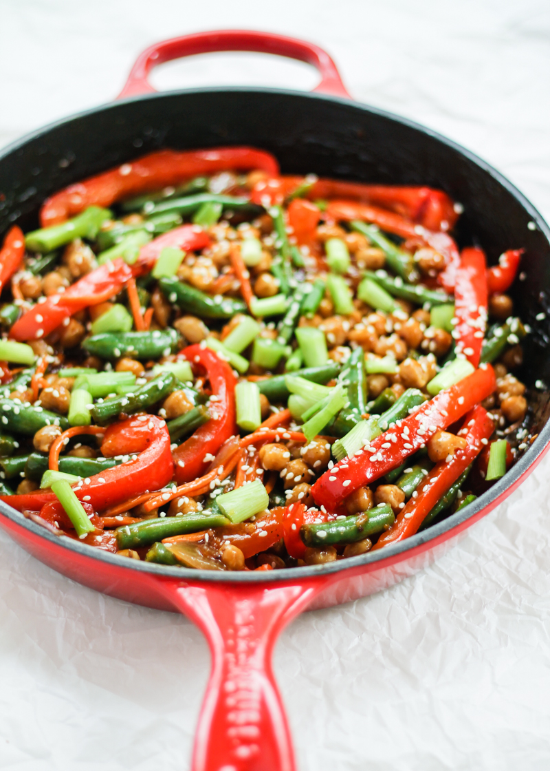 Healthy Sesame-Orange Ginger Chickpea Stir-Fry