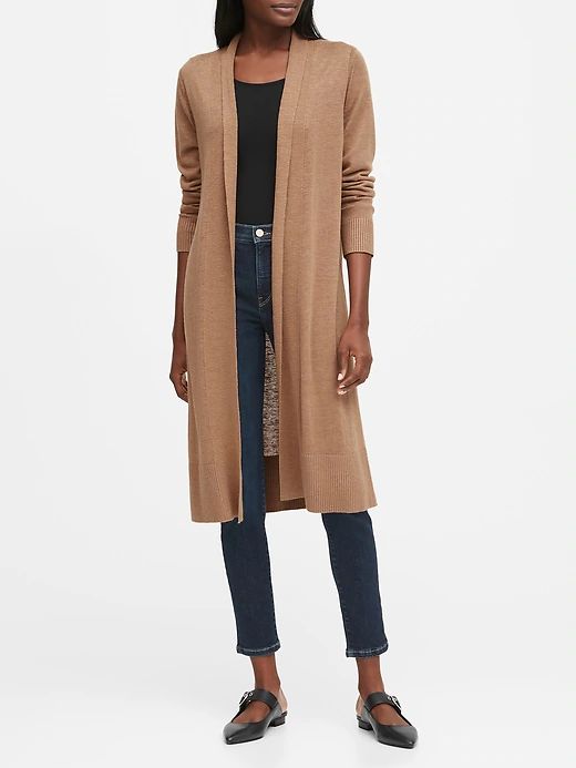 Linen-Blend Duster Cardigan Sweater Banana Republic