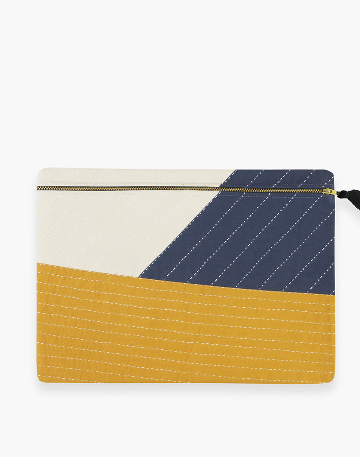 Madewell Anchal Organic Cotton Large Patchwork Pouch