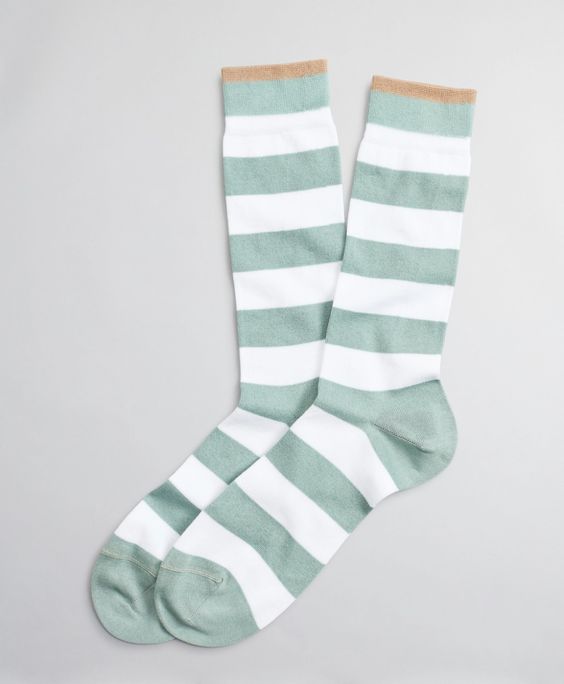 Wide Stripe Crew Socks