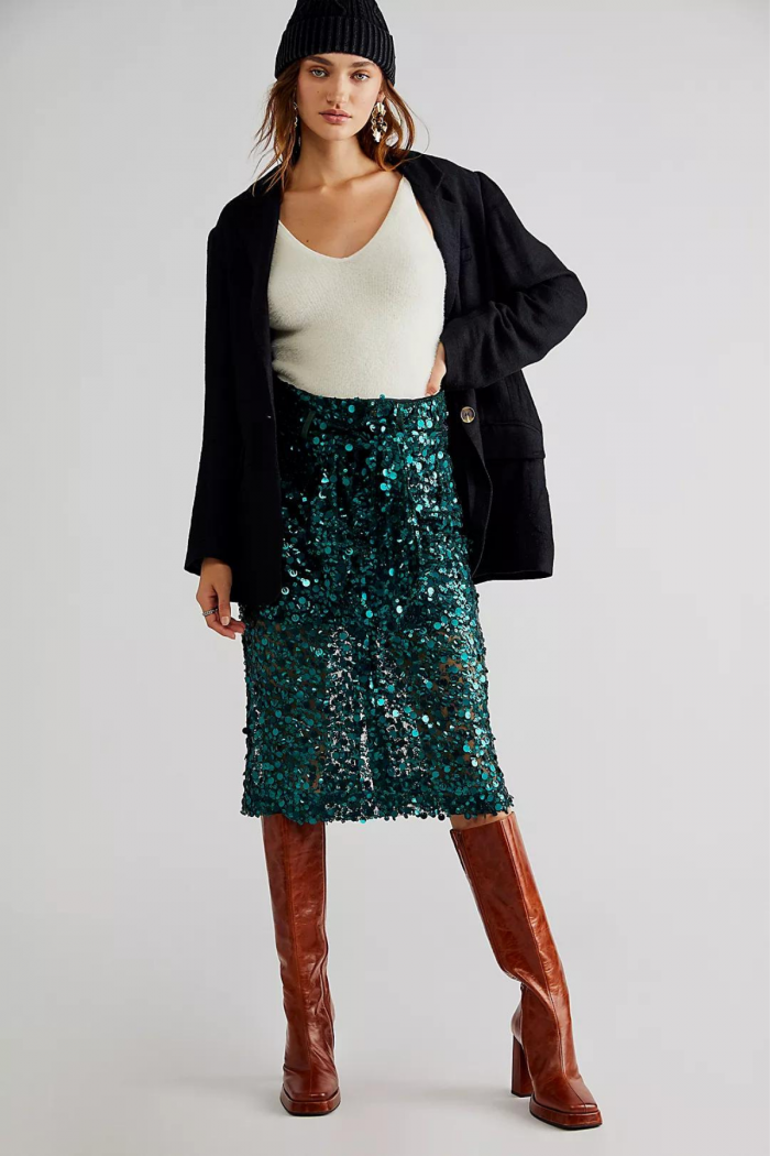 Free People Scotch & Soda Sequin Embellished Pencil Skirt