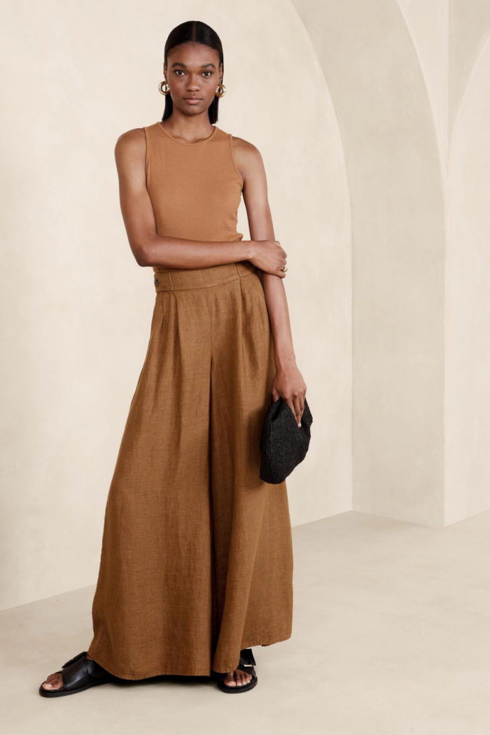 LINA LINEN WIDE-LEG PANT