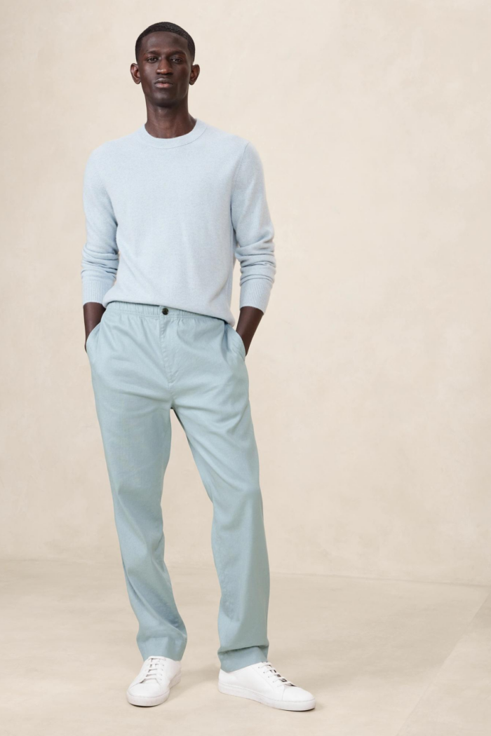 LINEN-COTTON TRAVELER PULL-ON PANT